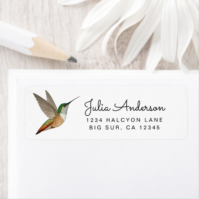 Allen's Hummingbird return address Label (Insitu)