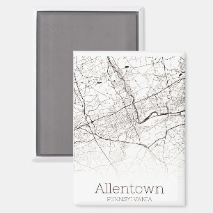 Allentown PA City Map Magnet