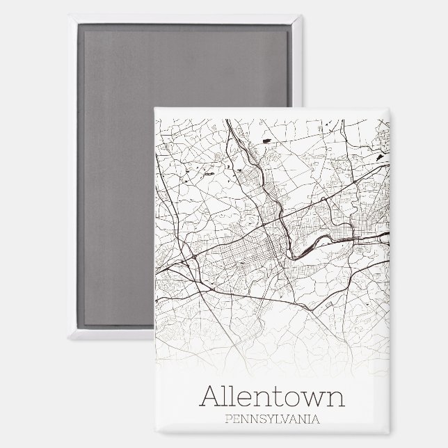 Allentown PA City Map Magnet (Front/Back)