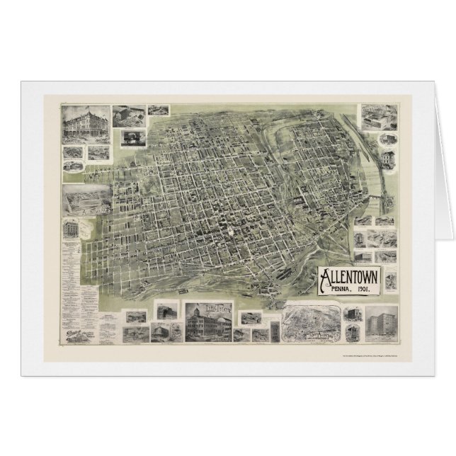 Allentown, PA Panoramic Map - 1901 (Front Horizontal)