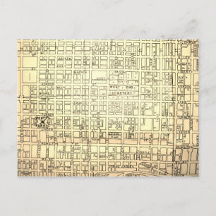 Allentown, PA Vintage Map Postcard