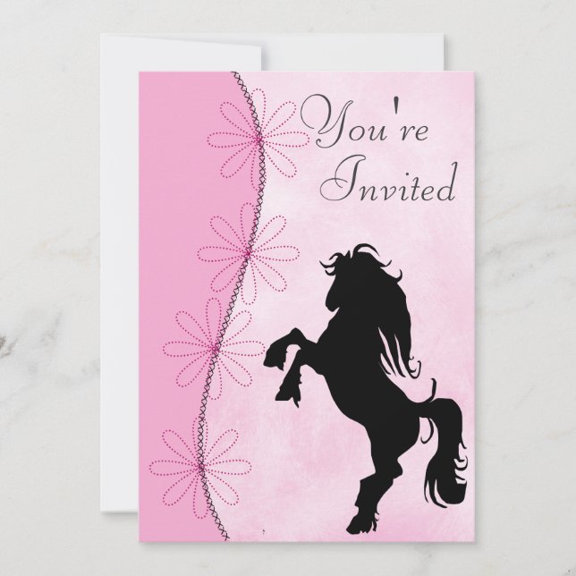 Aller à Silhouette Horse Anniversaire Invitation (Devant)