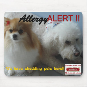 allerggic to pets sign mouse pad