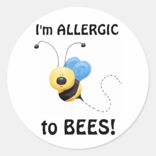 Allergic To Bees set of 20 Stickers
