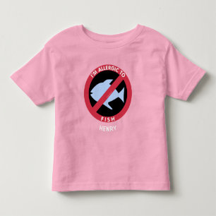 Allergic To Fish Kids Allergy Personalized Toddler T-shirt