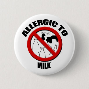 Allergic to Milk Medical Alert Warning Sml Button