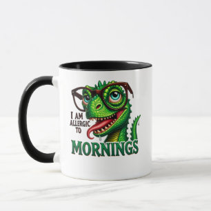 Allergic to Mornings Mug – Funny Animal Quote