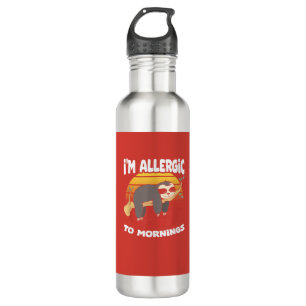 Allergic To Mornings Sloth Animal Sloths Lover Vin 710 Ml Water Bottle