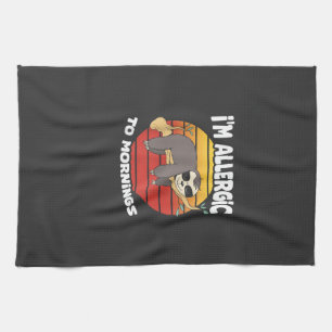 Allergic To Mornings Sloth Animal Sloths Lover Vin Kitchen Towel