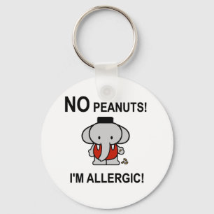 Allergic to Peanuts Keychain