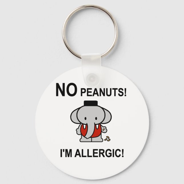 Allergic to Peanuts Keychain (Front)