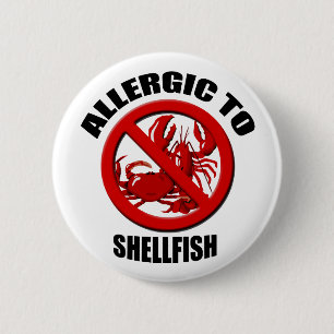 Allergic to Shellfish Medical Alert Std Button
