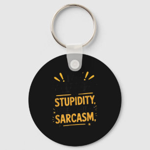 Allergic To Stupidity Shirt Funny Sarcasm Graphic Keychain
