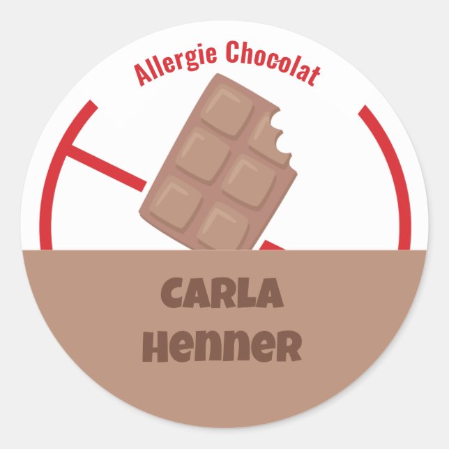 Allergie Chocolat Classic Round Sticker (Front)
