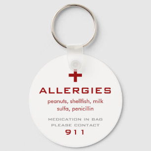 Allergies Medical Keychain