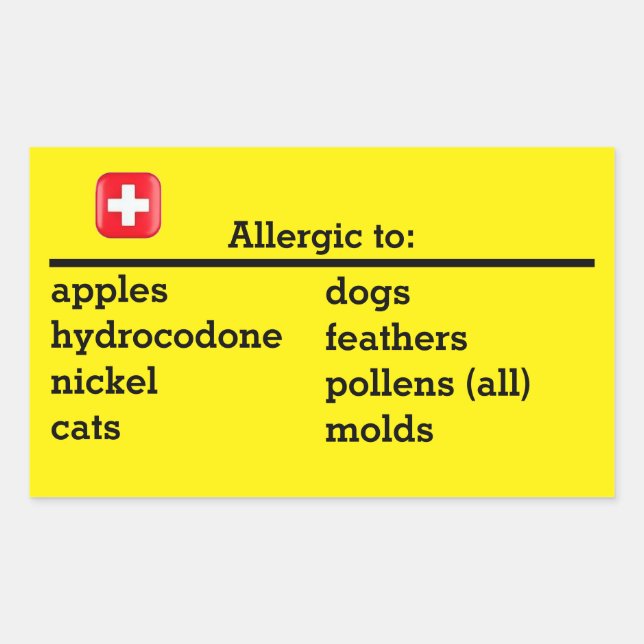 Allergies Sticker (Front)