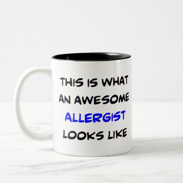 allergist, awesome Two-Tone coffee mug (Left)