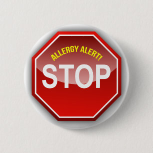 ALLERGY ALERT - add custom text! 2 Inch Round Button