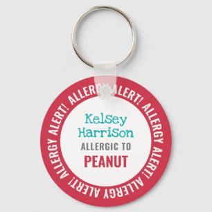 Allergy Alert Customized Kids School Keychain