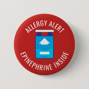 Allergy Alert Epinephrine Inside Medical Kids 2 Inch Round Button