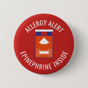 Allergy Alert Epinephrine Inside Medical Kids 2 Inch Round Button