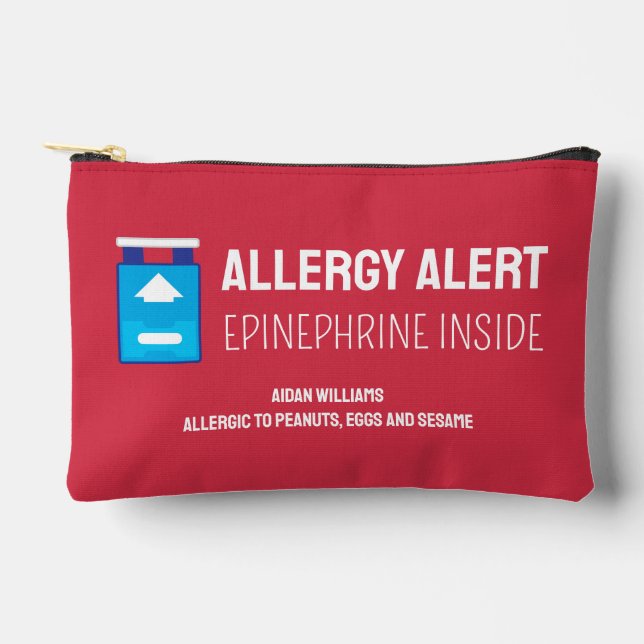 Allergy Alert Epinephrine Medication Kids Accessory Pouch (Front)