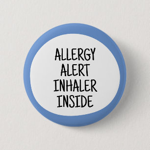 Allergy Alert Inhaler Inside 2 Inch Round Button