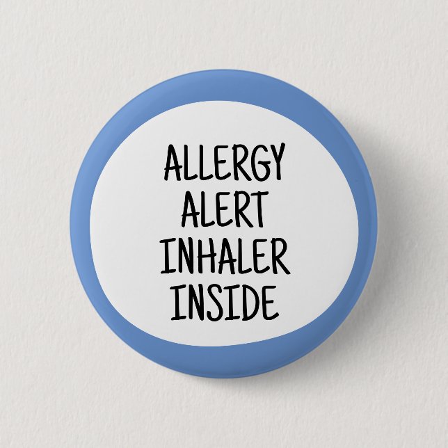 Allergy Alert Inhaler Inside 2 Inch Round Button (Front)