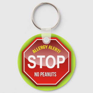 Allergy Alert : No Peanuts Please! Keychain