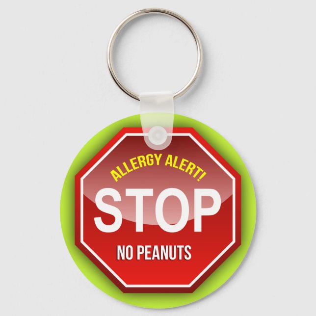 Allergy Alert : No Peanuts Please! Keychain (Front)