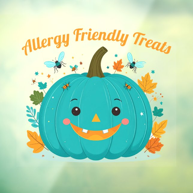 Allergy Alert Teal Pumpkin Awareness Safety Window Cling (Sheet 3)
