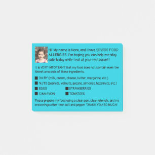 Allergy Cards Post-it Notes