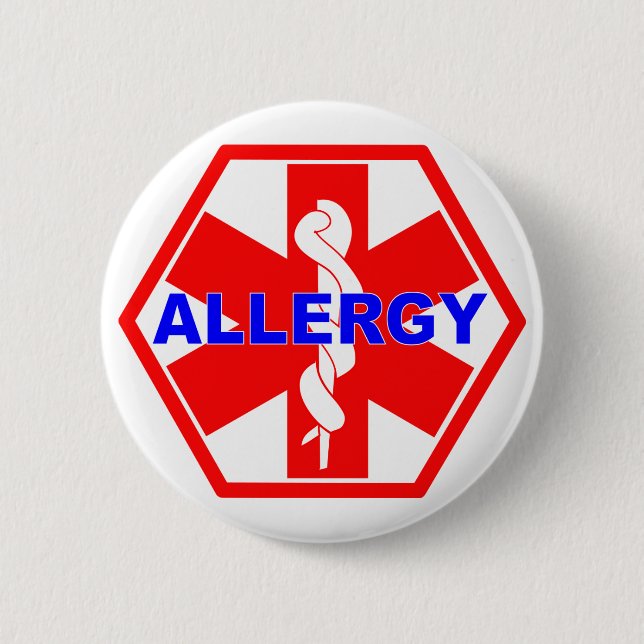 ALLERGY ID TAG 2 INCH ROUND BUTTON (Front)