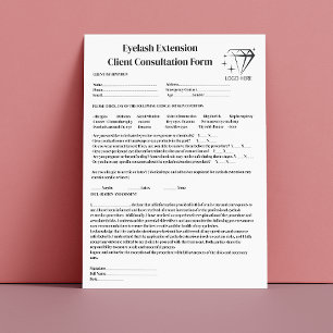 Allergy Patch Test Black Calligraphy Bold Eyelash Letterhead