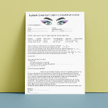Allergy Patch Test Holograph Eyelash Extension Letterhead<br><div class="desc">Hook Up with a Professional Touch: Build Client Trust with Every Detail Inspired by holographic design, our customizable Eyelash Extension Consent Form is designed to elevate your client experience. Tailor it effortlessly to suit your unique business needs, making it the ideal fit for Eyelash Bars and Aesthetician services. This consent...</div>