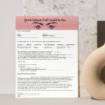 Allergy Patch Test Lash Consent Form Rose Gold Letterhead<br><div class="desc">Hook Up with a Professional Touch: Build Client Trust with Every Detail Our customizable Eyelash Extension Consent Form is designed to elevate your client experience. Tailor it effortlessly to suit your unique business needs, making it the ideal fit for Eyelash Bars and Aesthetician services. This consent form ensures clear communication...</div>