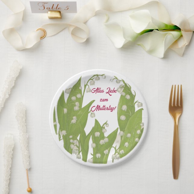 Alles Liebe zum Muttertag Maiglöckchen   Paper Plate (Wedding)