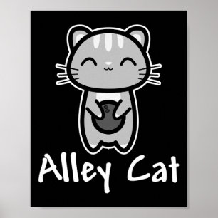 Alley Cat Bowling Cute Kitty Lover Bowler Poster
