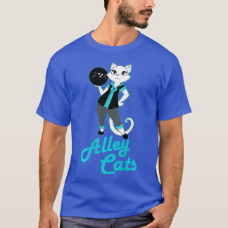 Alley Cats Bowling Team Ladies Backside Print T-Shirt