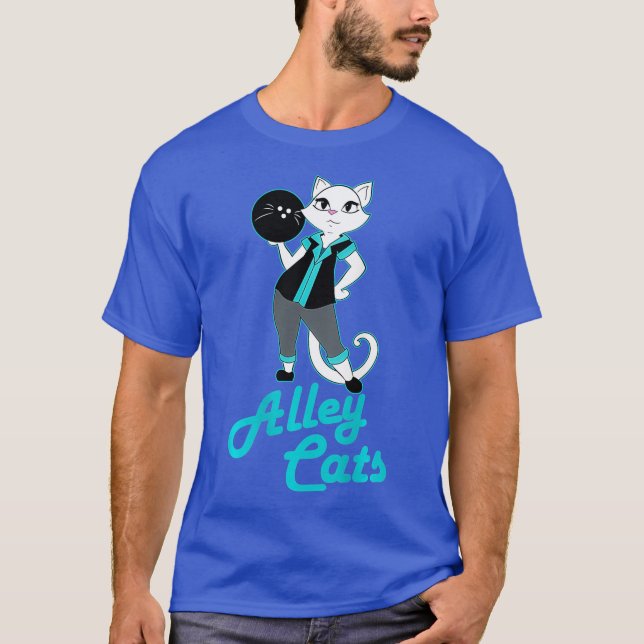 Alley Cats Bowling Team Ladies Backside Print T-Shirt (Front)