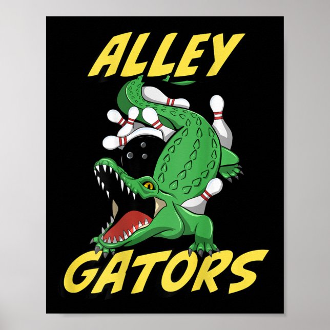 Alley Gators Bowling Team Byckside Print Alligator (Front)
