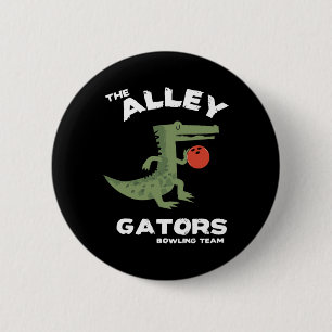 Alley Gators Bowling Team Design 2 Inch Round Button
