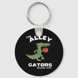 Alley Gators Bowling Team Design Keychain