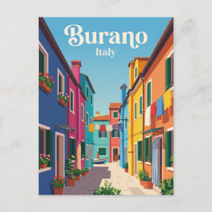 Alley in Burano Italy Postcard