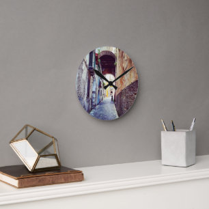 Alley in Italy Round Clock