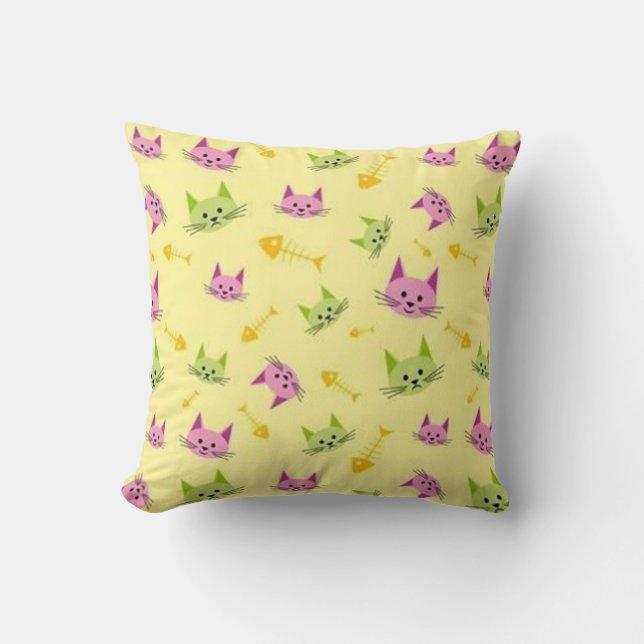 Alley Kitty Throw Pillow (Front)