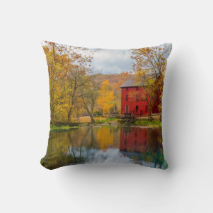 Alley Mill And Spring Throw Pillow