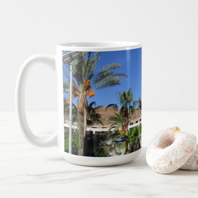 Alley of date palms coffee mug (With Donut)