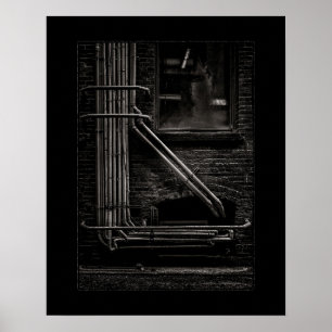 Alleyway Pipes No 2 with Border Poster