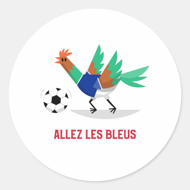 Allez les Bleus France Soccer Classic Round Sticker (Front)